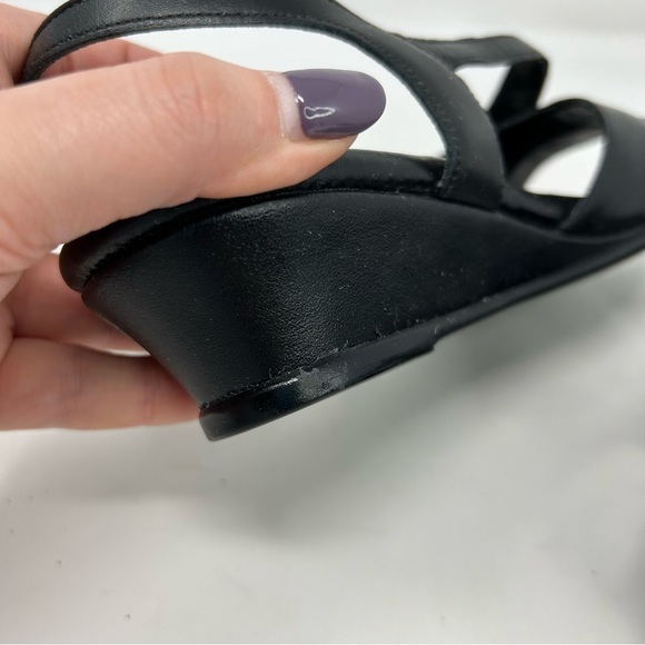 SAS Tripad Comfort Black Leather Slingback Small Wedge Sandals Size 6.5 W - Picture 12 of 14